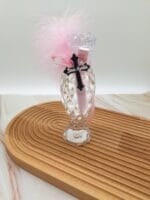 Zeyd PVC 100cc Kristal Desenli Kurdele Süslemeli Pleksi İsimli Kolonya Şişesi 15 Adet - Görsel 3