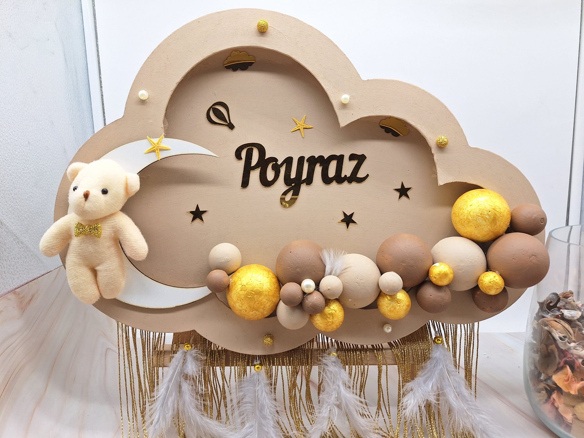 poyraz-bulut-ahsap-pano-renkli-toplar-ve-ayicik-figurlu-led-isik-secenekli Poyraz Bulut Ahşap Pano Renkli Toplar ve Ayıcık Figürlü LED Işık Seçenekli - Görsel 1