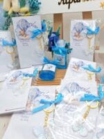 Alparslan Ayıcık Figürlü Çiçekli Kapı Süsü, Hediyelik PVC Kolonya Şişeleri, İsme Özel Kartlı Anahtarlık Set - Görsel 6