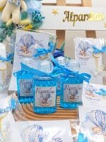 Alparslan Ayıcık Figürlü Çiçekli Kapı Süsü, Hediyelik PVC Kolonya Şişeleri, İsme Özel Kartlı Anahtarlık Set - Görsel 5