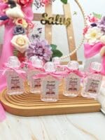 Saluş Çiçek Süslemeli Keçe Melek Figürlü Kasnak Kapı Süsü, Hediyelik Kolonya, Ayıcık Figürlü Takı Yastığı Lohusa Seti - Görsel 3